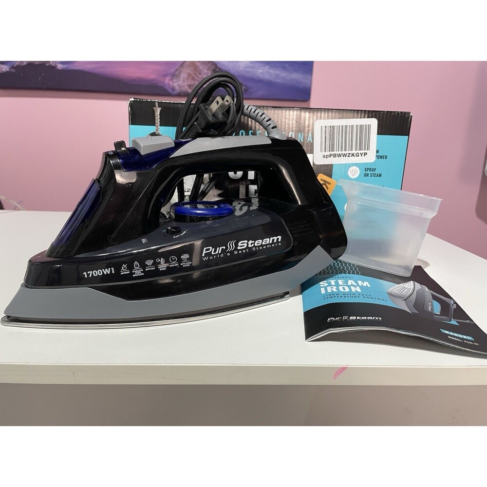 Pur Steam Professional Steam Iron 1700W‎ Self Cleaning Stainless Steel #PSSI-01